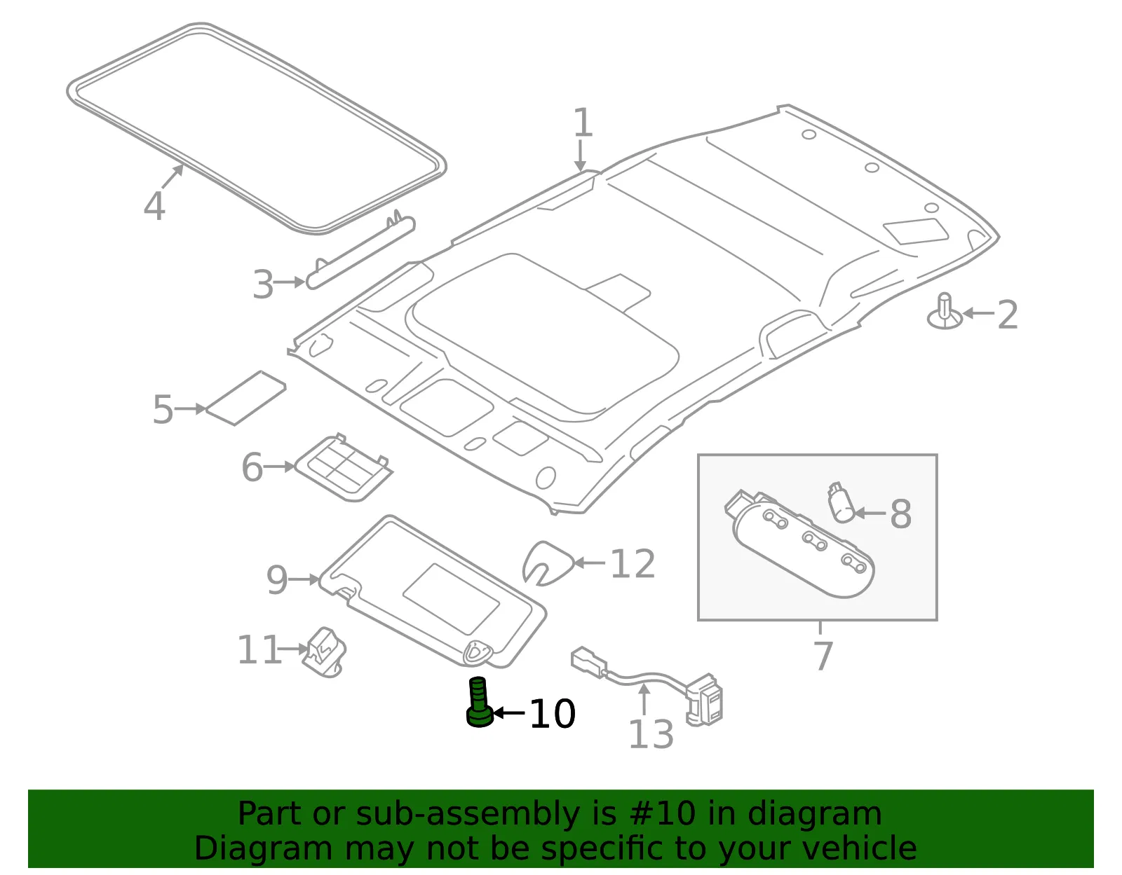Sun-Visor Screw - Nissan (08543-51642) - view 3