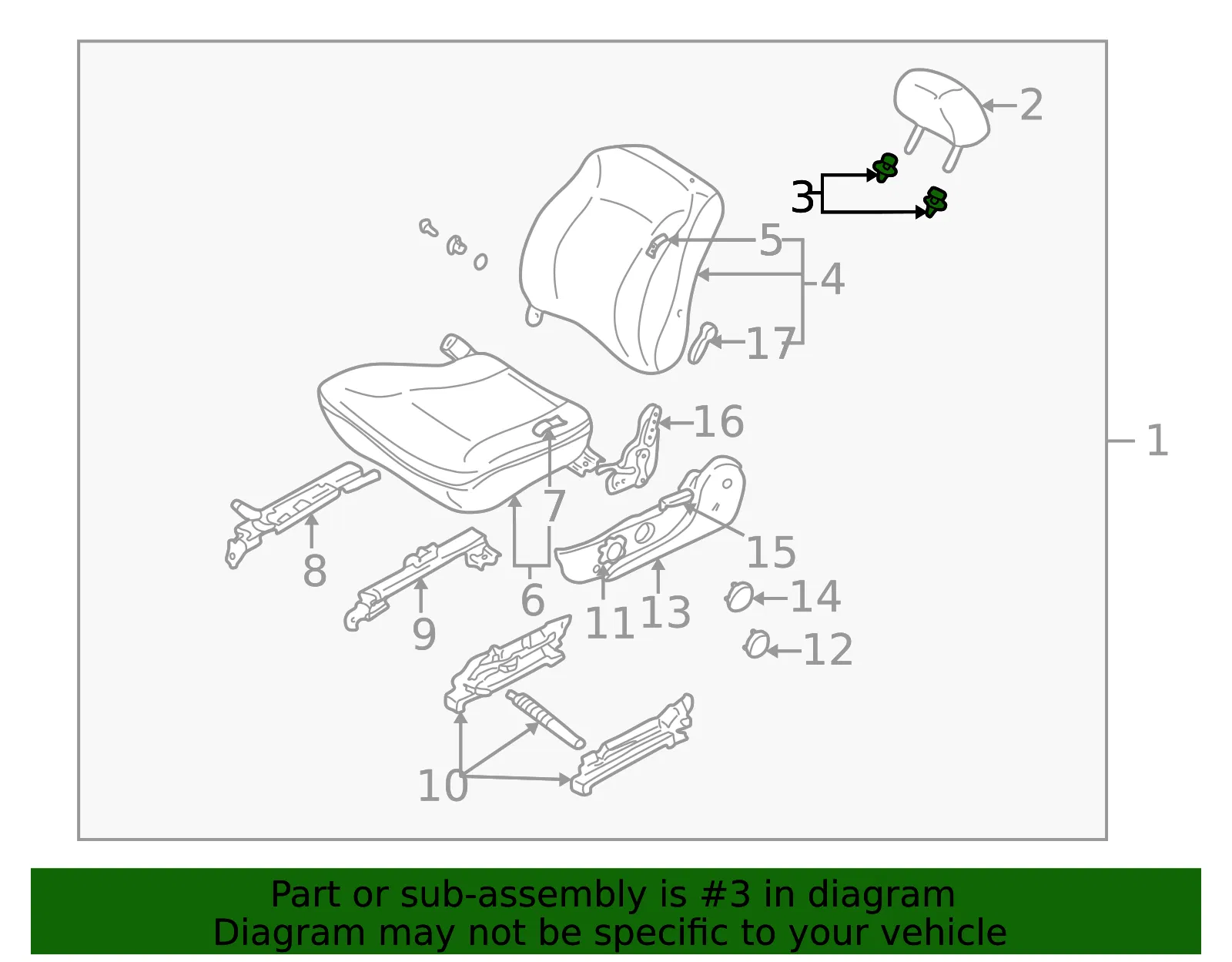 Headrest Guide - Kia (0GF70-8814696) - view 2