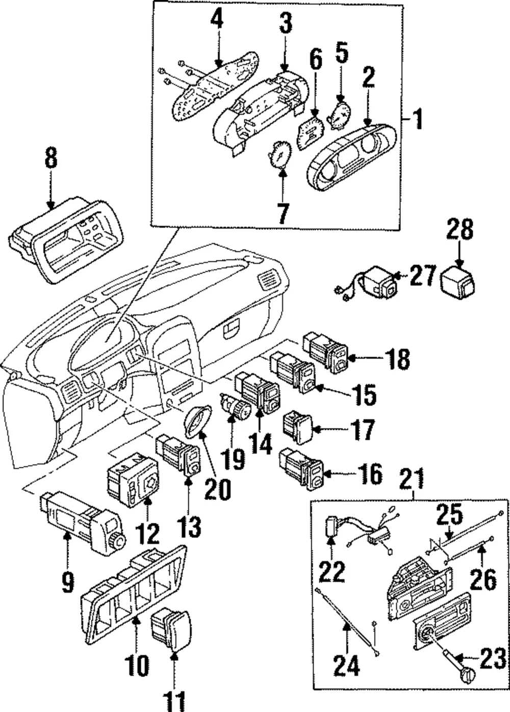 Dash Control Unit - Kia (0K011-61190H)