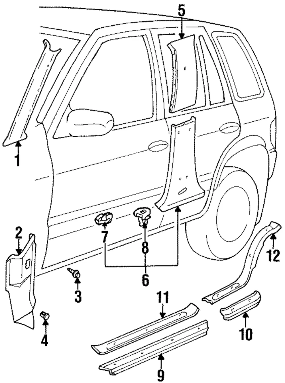 Cowl Trim - Passenger Side (RH) - Kia (0K019-68361J70)
