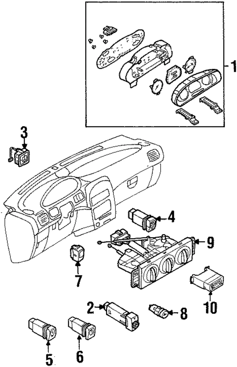 Dash Control Unit - Kia (0K071-61190D)