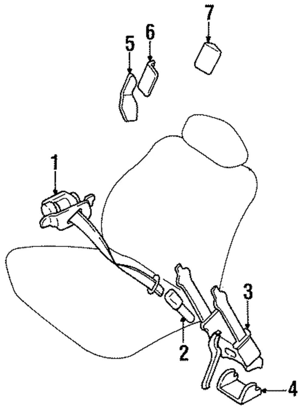 Buckle - Passenger Side (RH) - Kia (0K20A-57620A20)