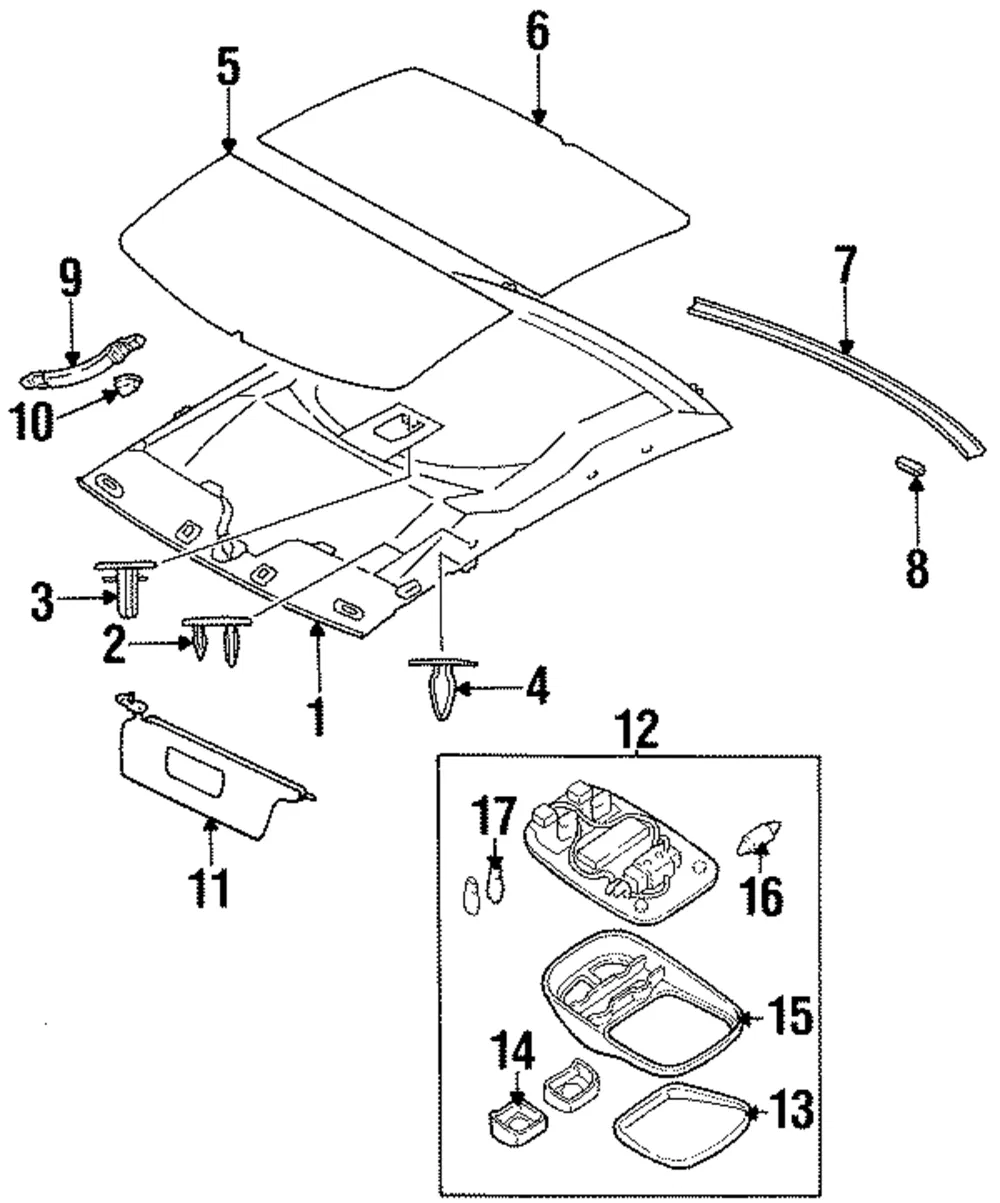 Sun-Visor - Passenger Side (RH) - Kia (0K24X-69270B06)