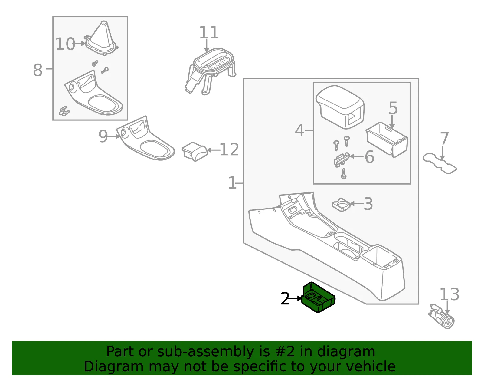 Console Assembly Reinforcement - Kia (0K2A1-56340) - view 2
