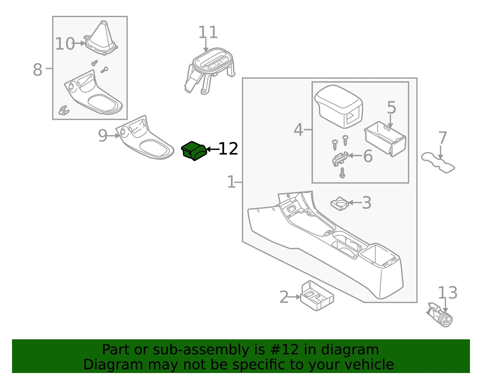 Ashtray - Kia (0K2A1-6461002) - view 2