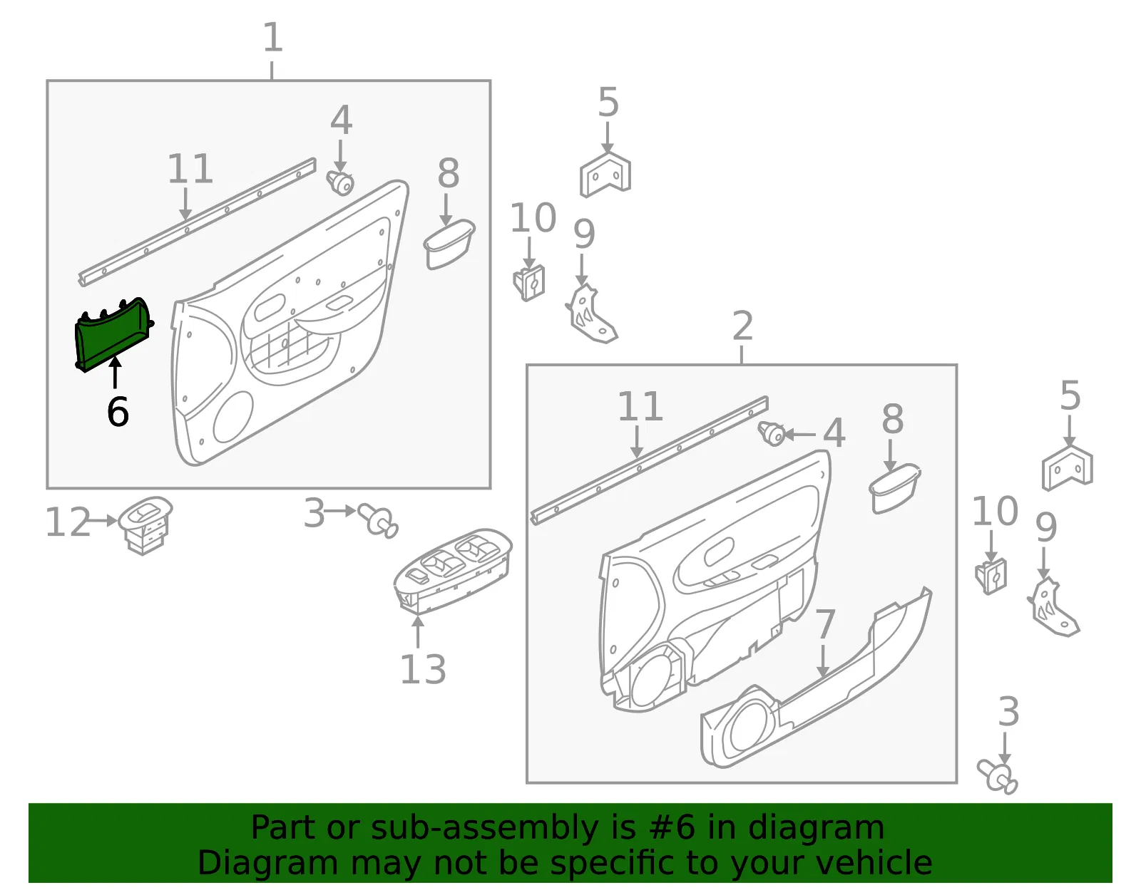 Map Pocket - Driver's Side (LH) - Kia (0K2A1-68452A75) - view 2