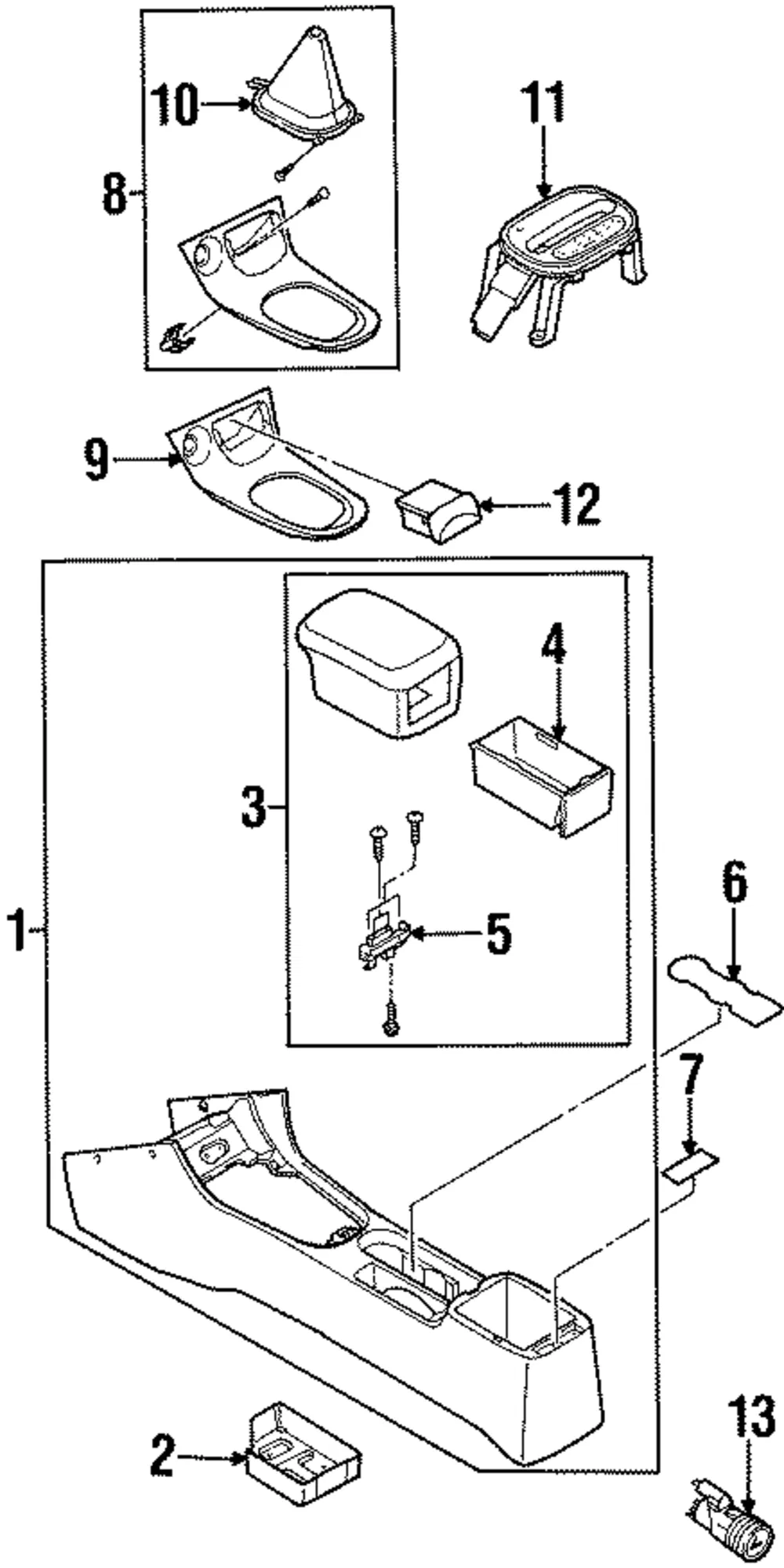 Console Assembly - Kia (0K2A3-64410C75)