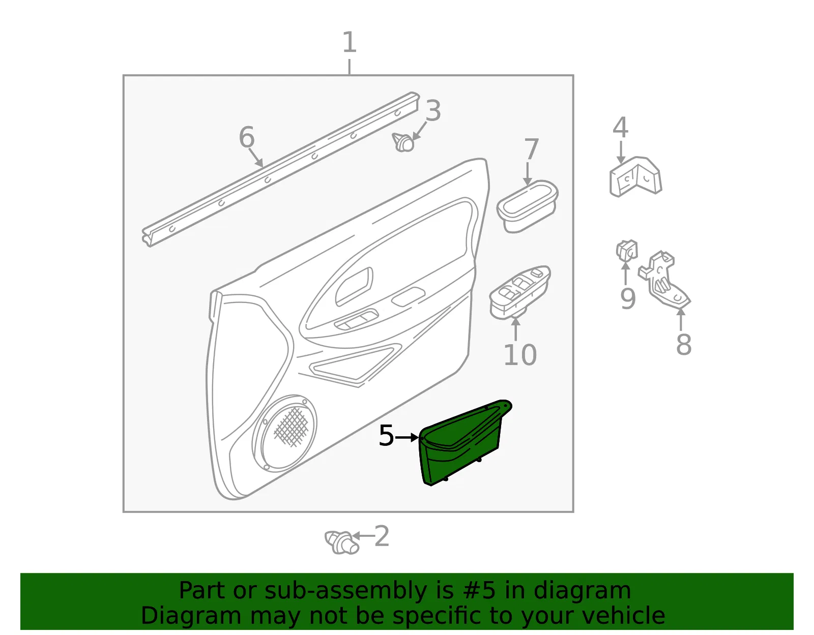 Map Pocket - Driver's Side (LH) - Kia (0K2A3-68452C96) - view 2