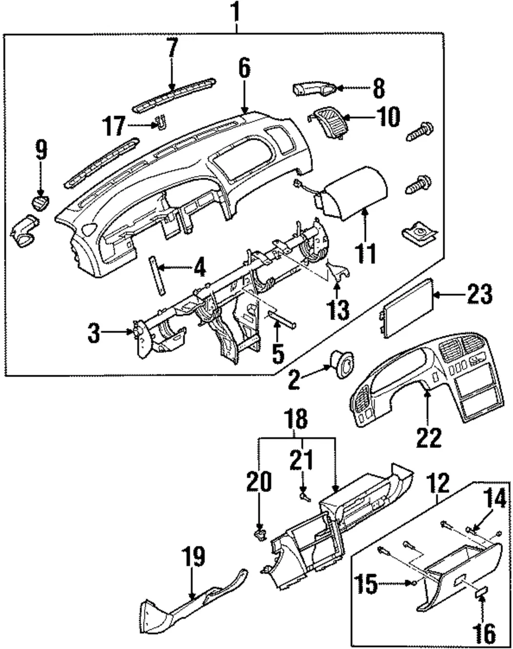 Glove Box Assembly - Kia (0K2AA-64030C75)