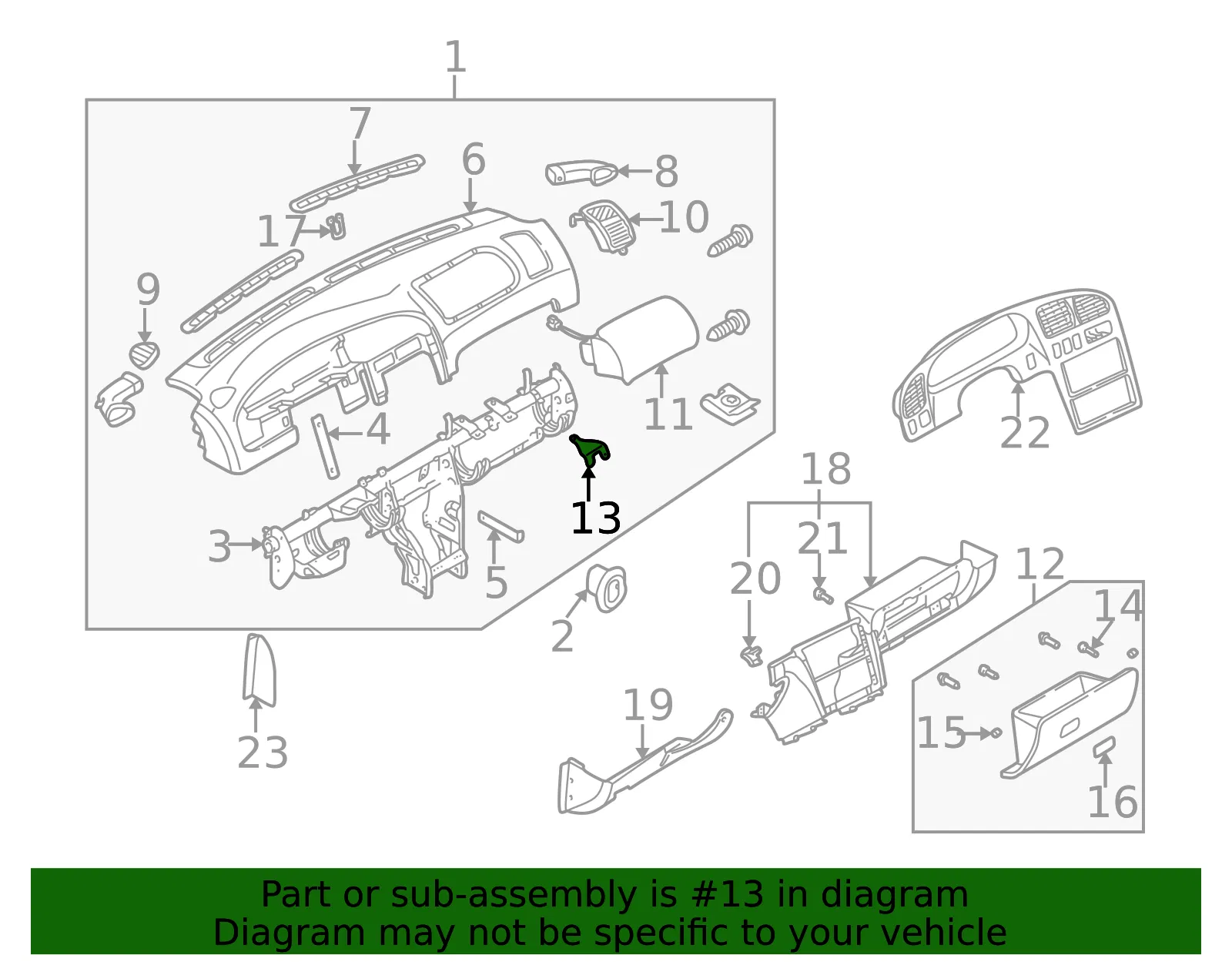 Glove Box Assembly Bracket - Kia (0K2AA-64102) - view 2
