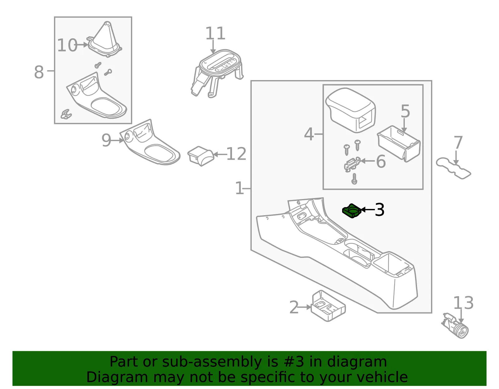 Console Assembly Plate - Kia (0K2AA-64414) - view 2