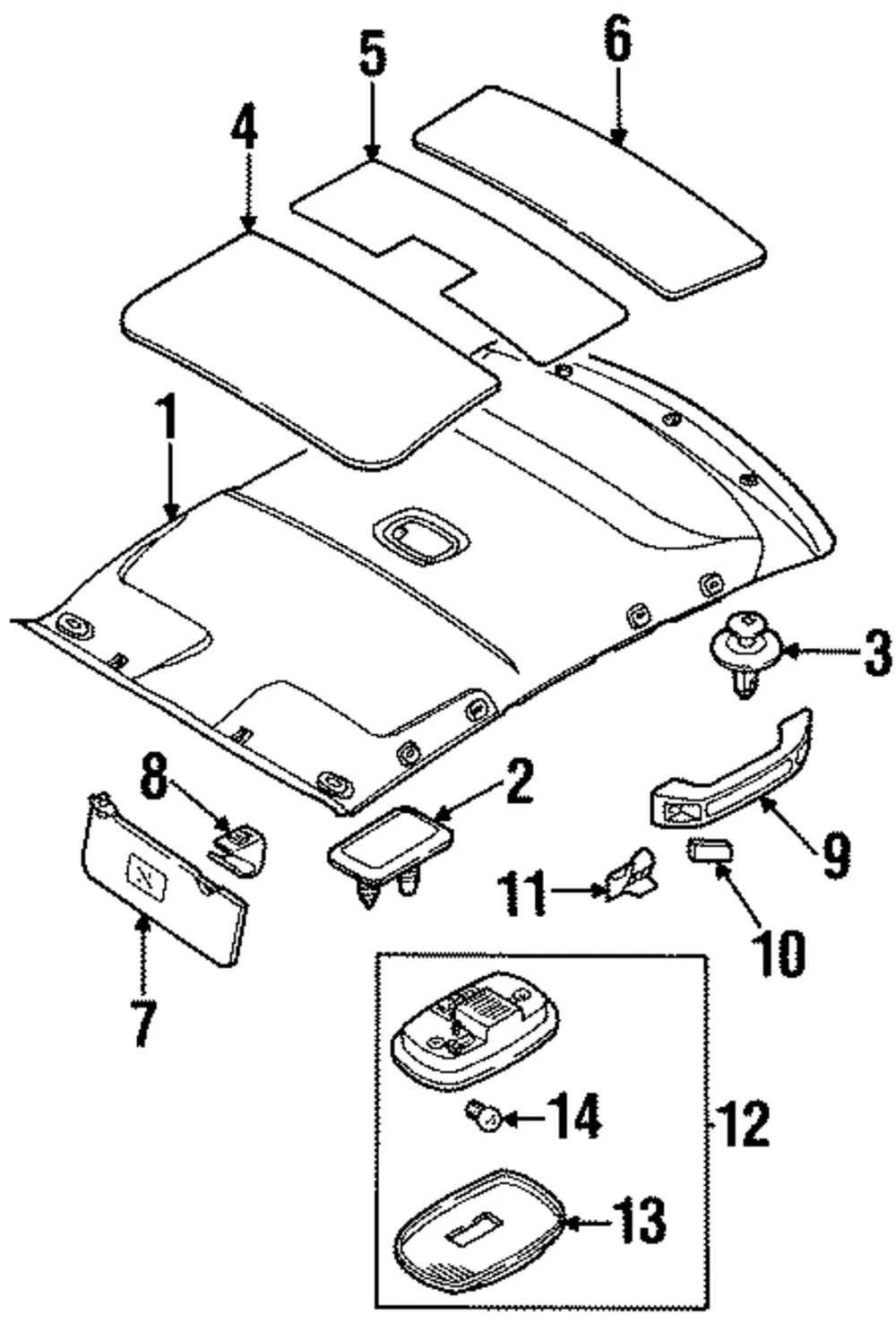 Sun-Visor - Driver's Side (LH) - Kia (0K2AA-69320C05)