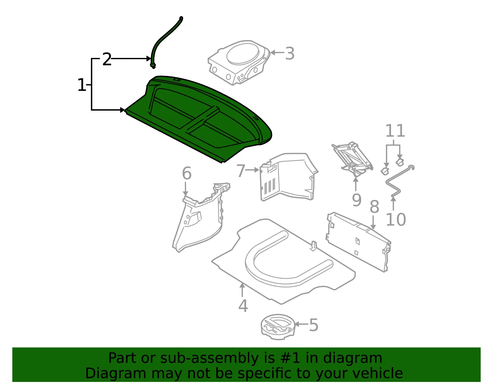 Pkg Tray Trim - Kia (0K2B1-68310H96) - view 2