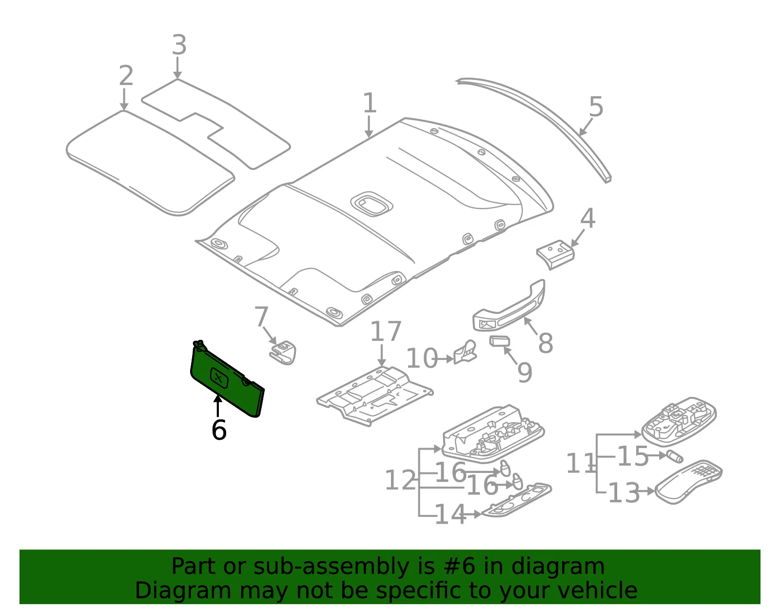 Sun-Visor - Passenger Side (RH) - Kia (0K2DJ-6927006) - view 2
