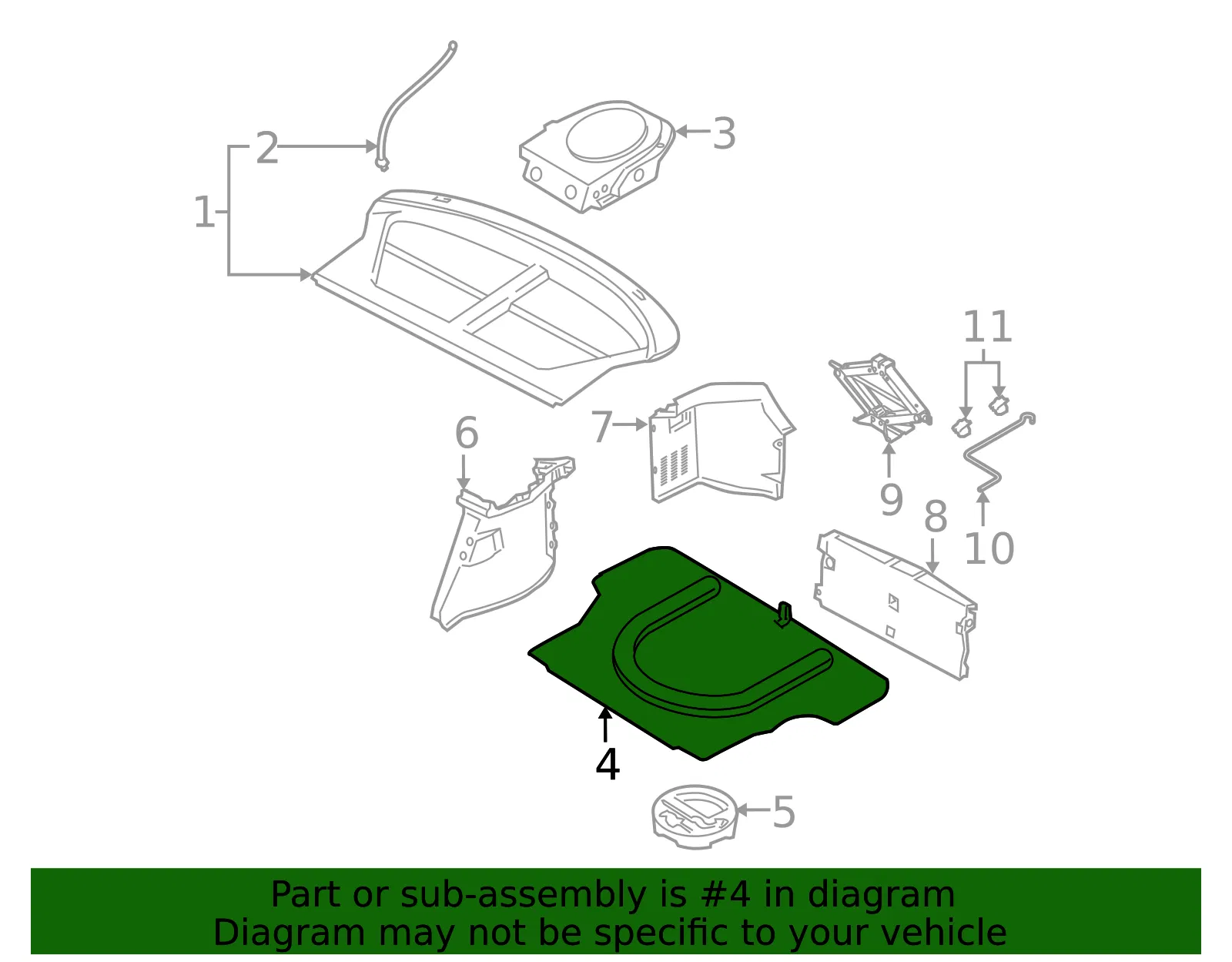 Trunk Mat - Kia (0K2DK-6881096) - view 2