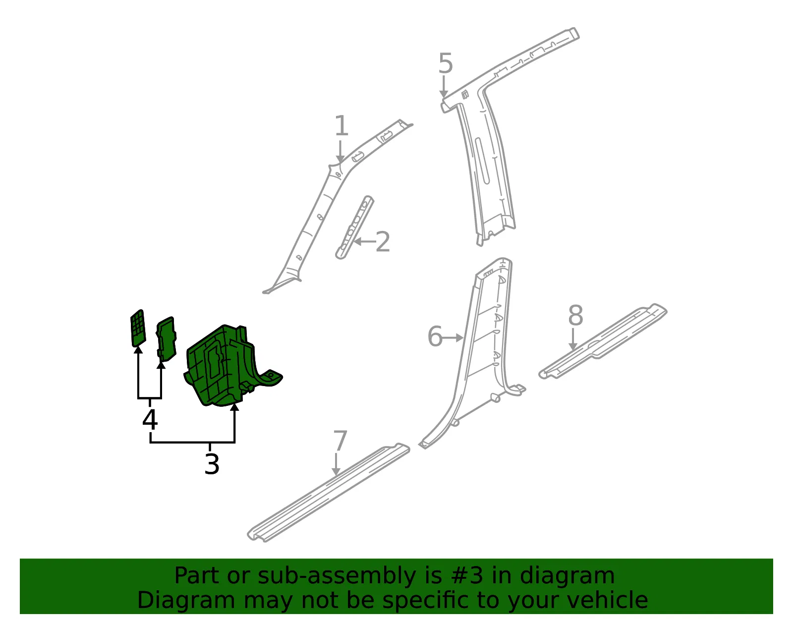 Cowl Trim - Driver's Side (LH) - Kia (0K2N1-68390A96) - view 2