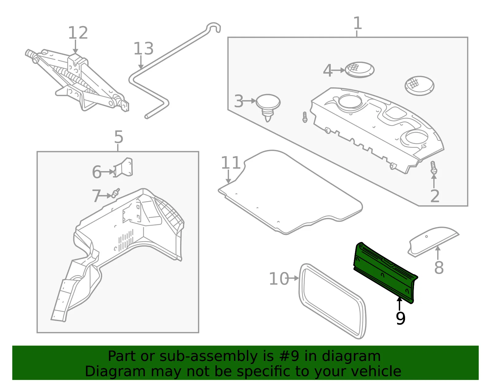 Rear Trim Panel - Kia (0K2N2-68960C) - view 2