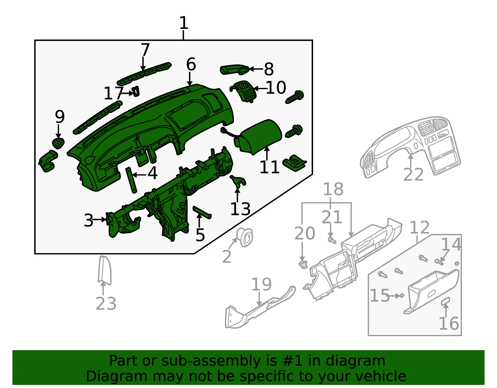 Instrument Panel - Kia (0K2NA-55100F96) - view 2