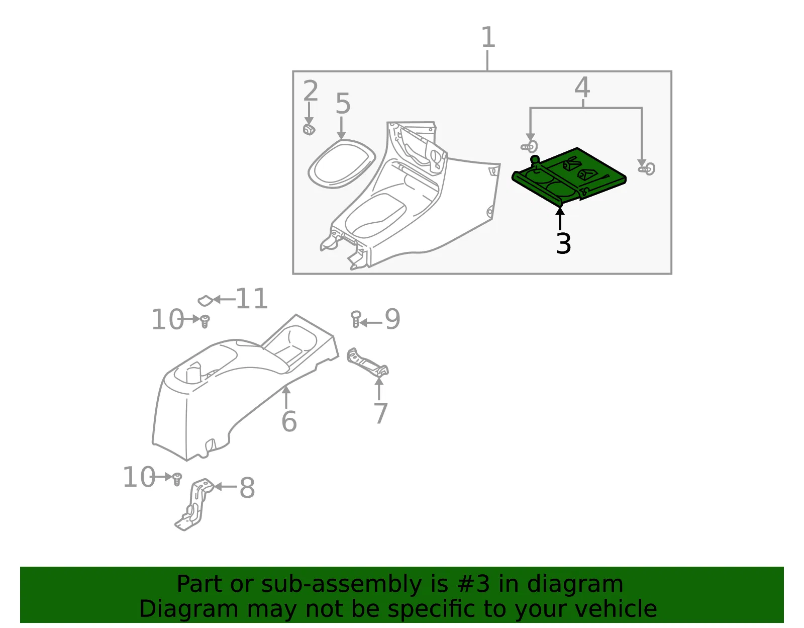 Cup Holder - Kia (0K30A-6439XA) - view 2