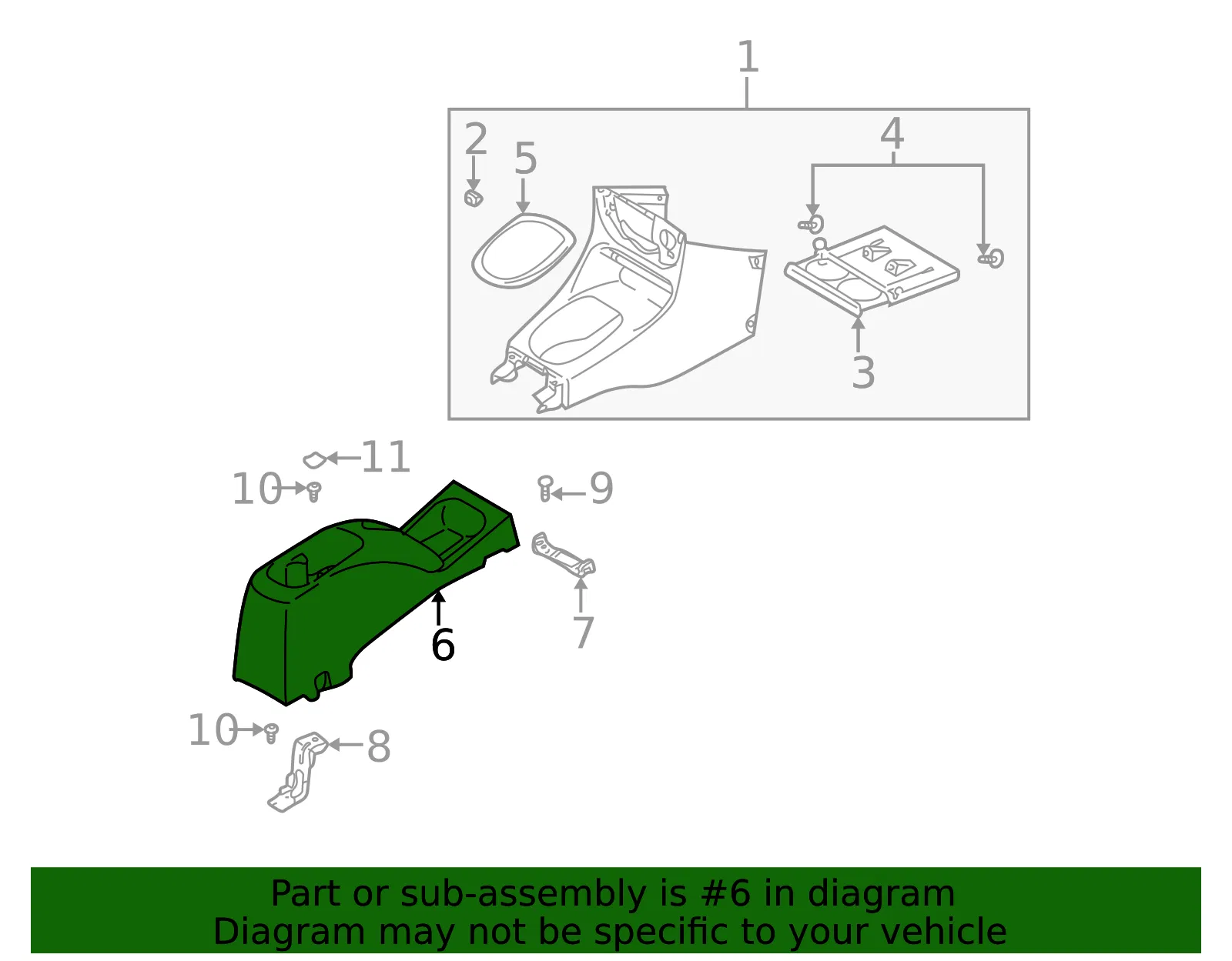 Center Console - Kia (0K30A-64420A78) - view 2