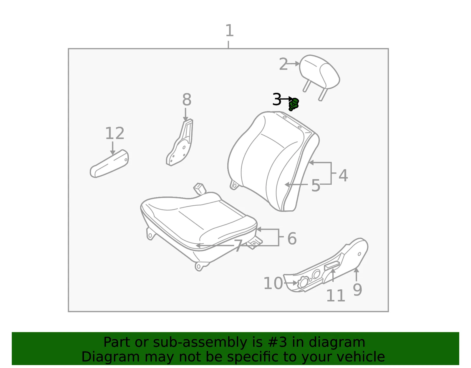 Headrest Guide - Passenger Side (RH) - Kia (0K30A-8824508) - view 2