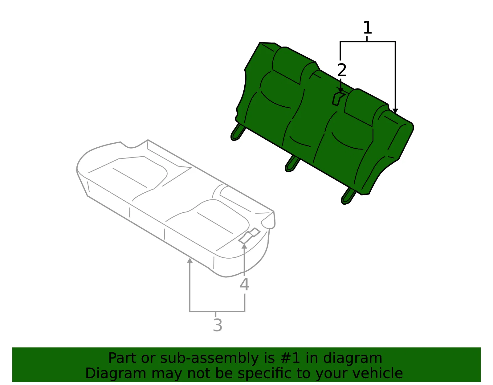 Seat Back - Kia (0K30B-57300081) - view 2