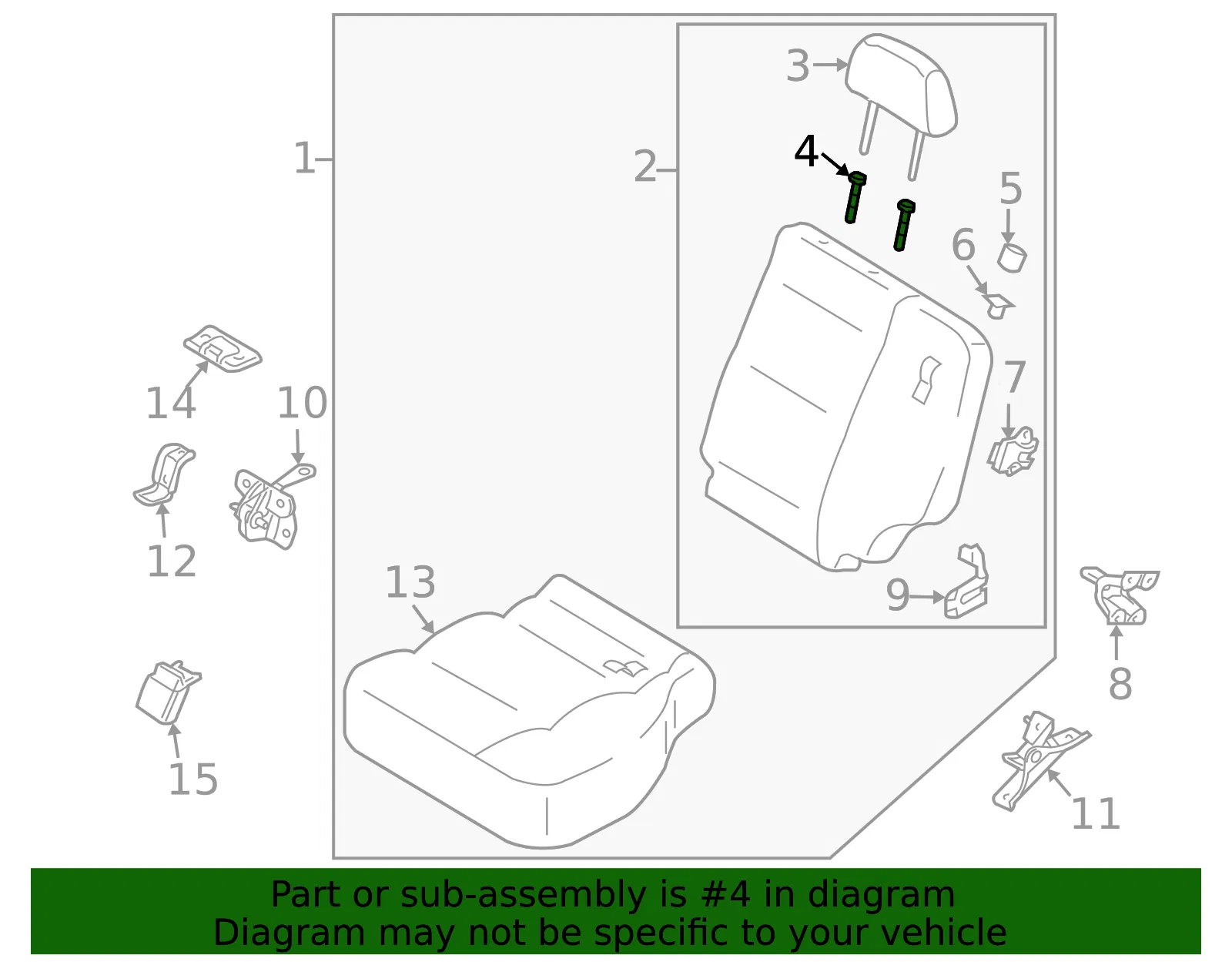 Headrest Guide - Driver's Side (LH) - Kia (0K31A-88245FC) - view 2