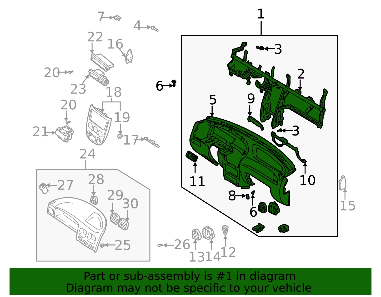 Instrument Panel - Kia (0K32A-55100C08) - view 2