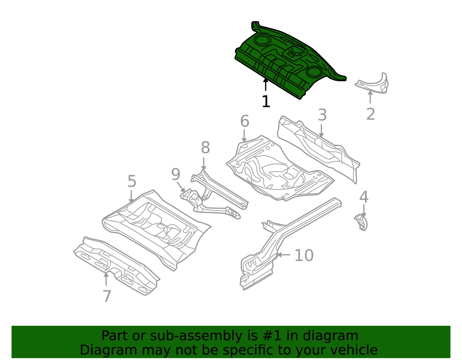 Package Tray - Kia (0K32A-70500) - view 2