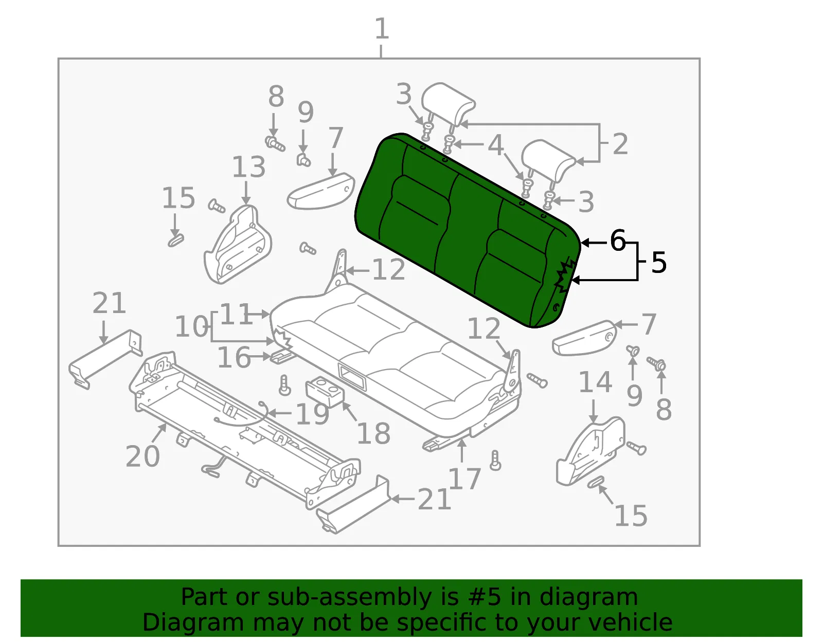 Seat Back - Kia (0K52Y-57350BGE3) - view 2