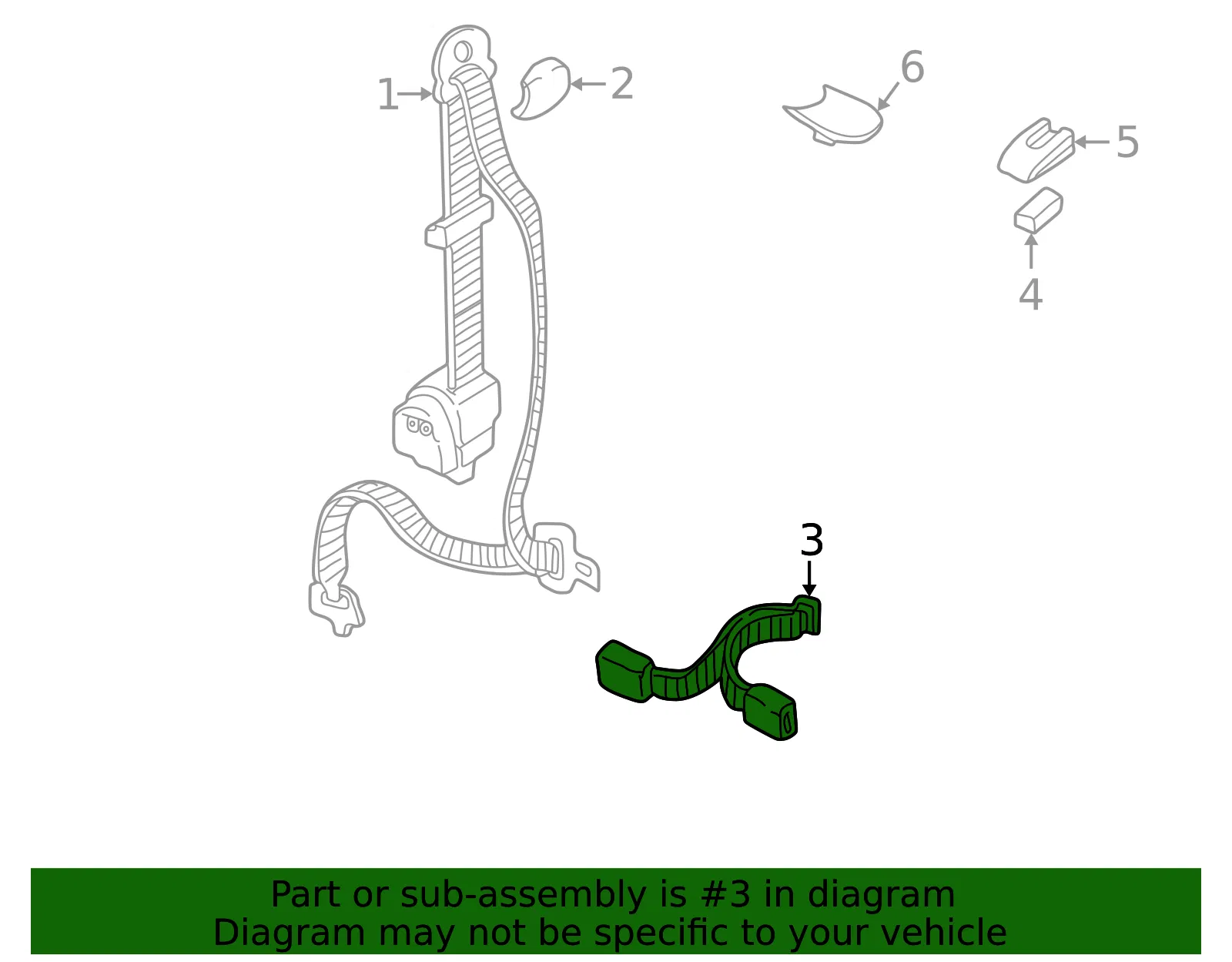 Buckle - Driver's Side (LH) - Kia (0K52Y-57765AGE) - view 2