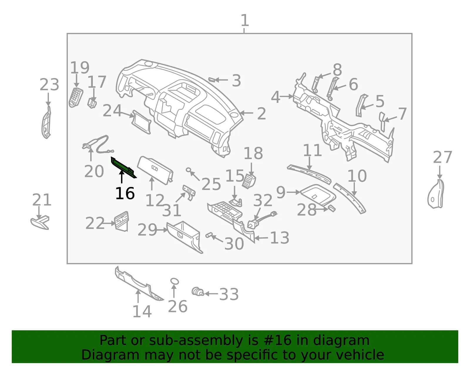 Knee Bolster - Kia (0K52Y-60K63) - view 2