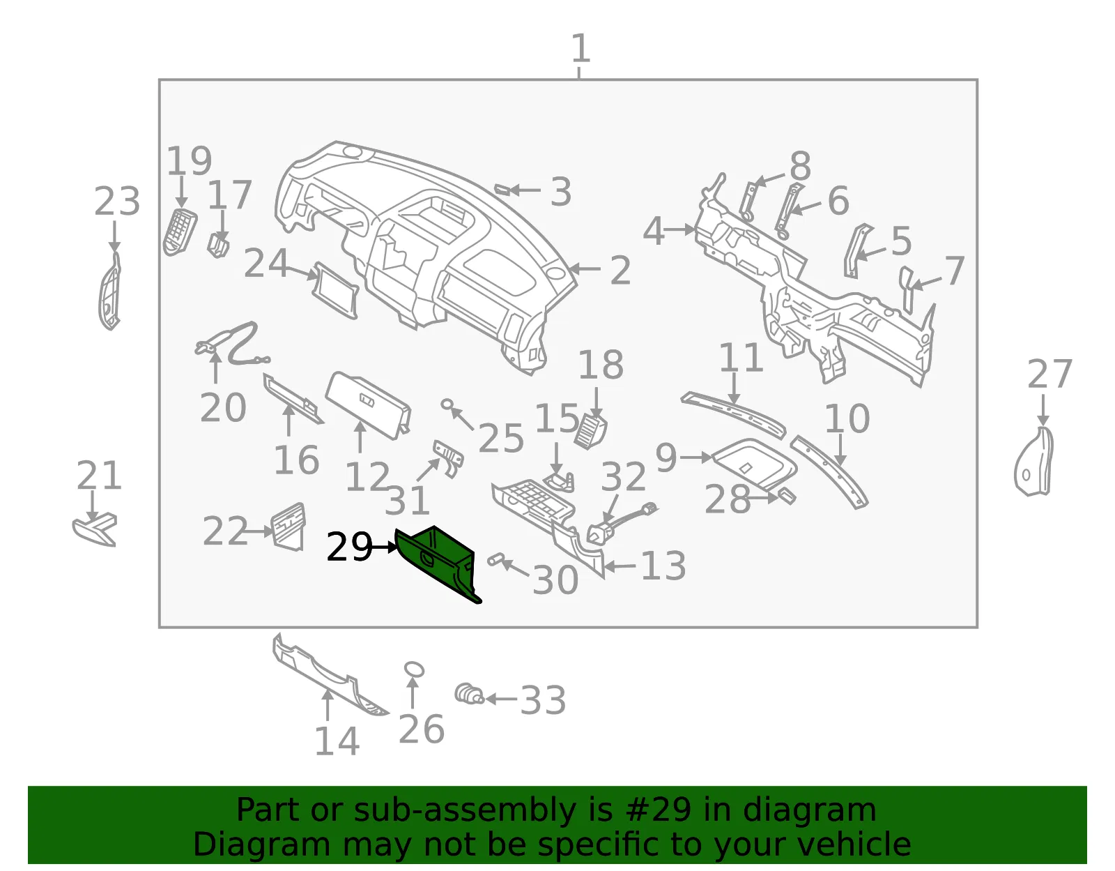 Glove Box - Kia (0K52Y-64030ACY) - view 2
