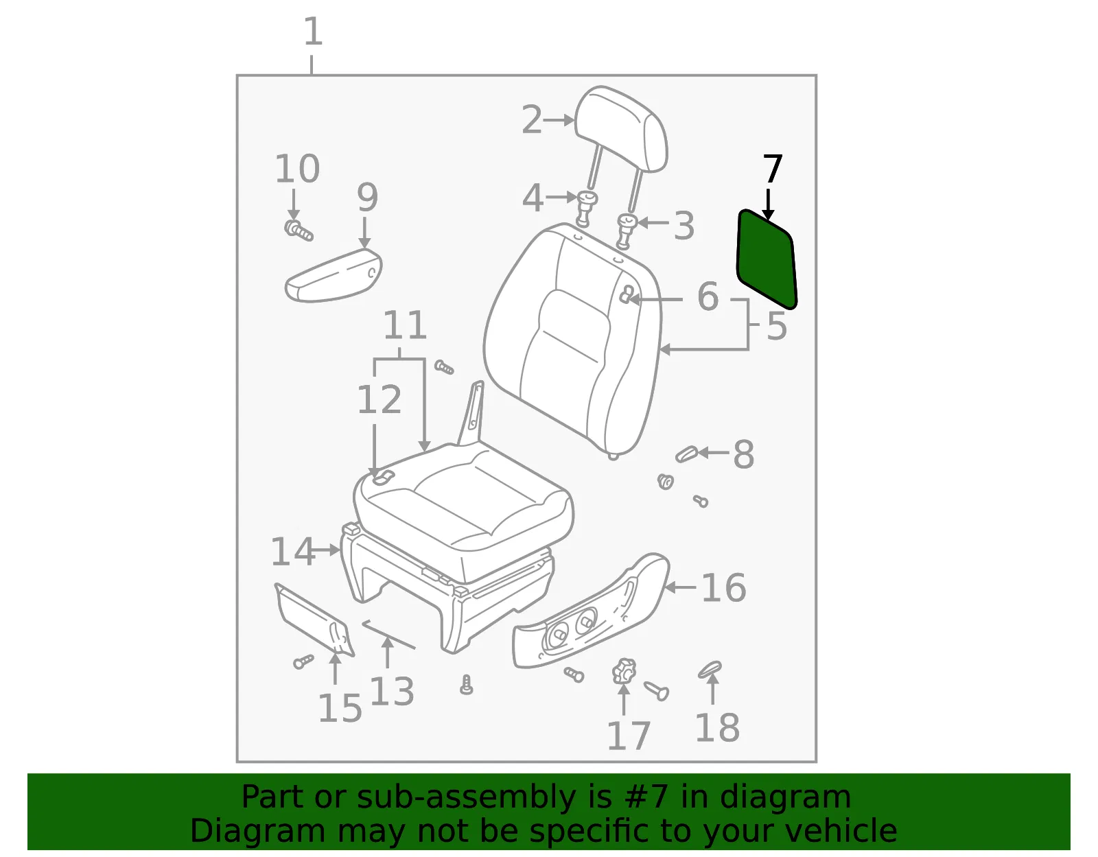 Seat Back Panel - Kia (0K52Y-88106BT4) - view 2