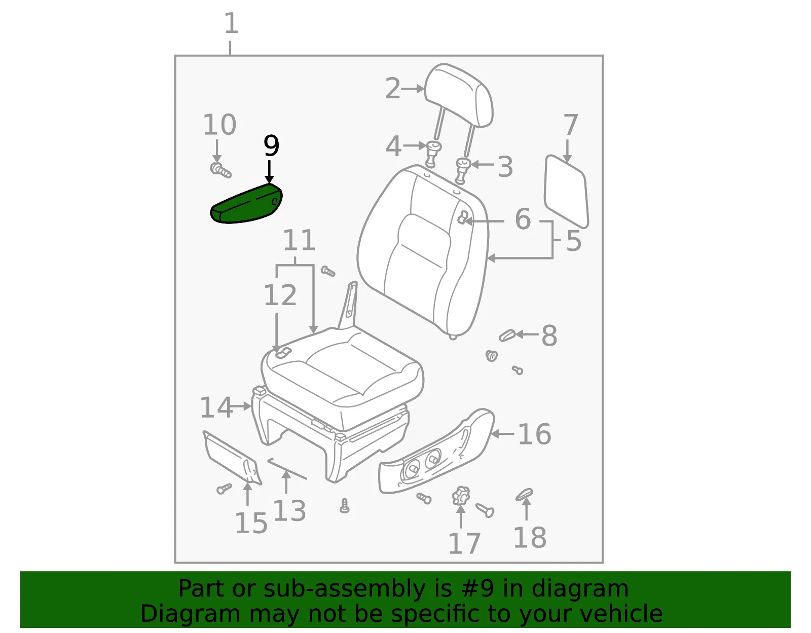 Armrest - Driver's Side (LH) - Kia (0K52Y-88125BT4) - view 2