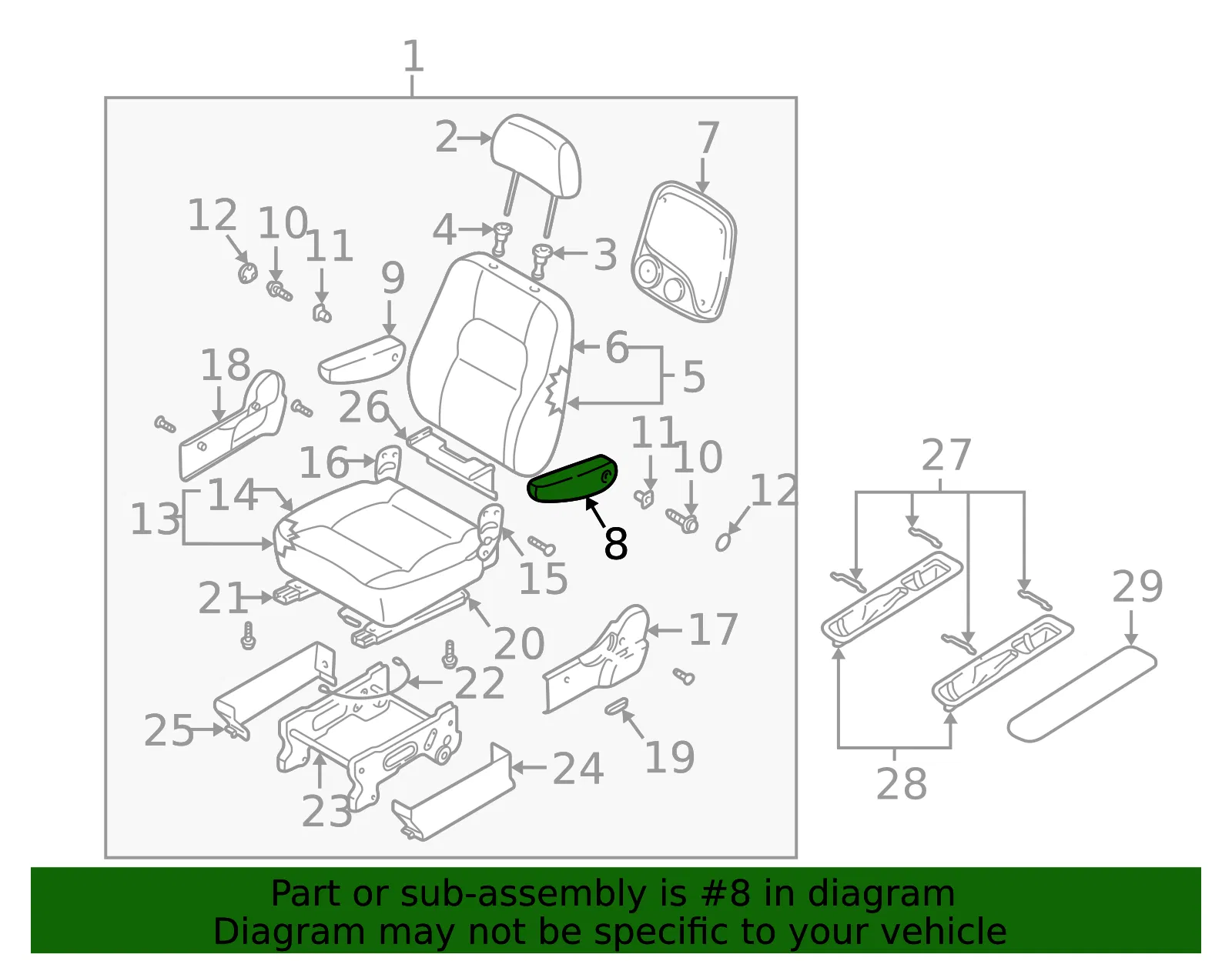 Armrest - Kia (0K52Y-88325BT4) - view 2