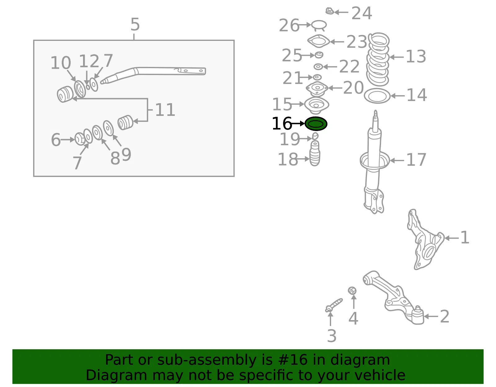 Upper Seat Seal - Kia (0K552-34012B) - view 2