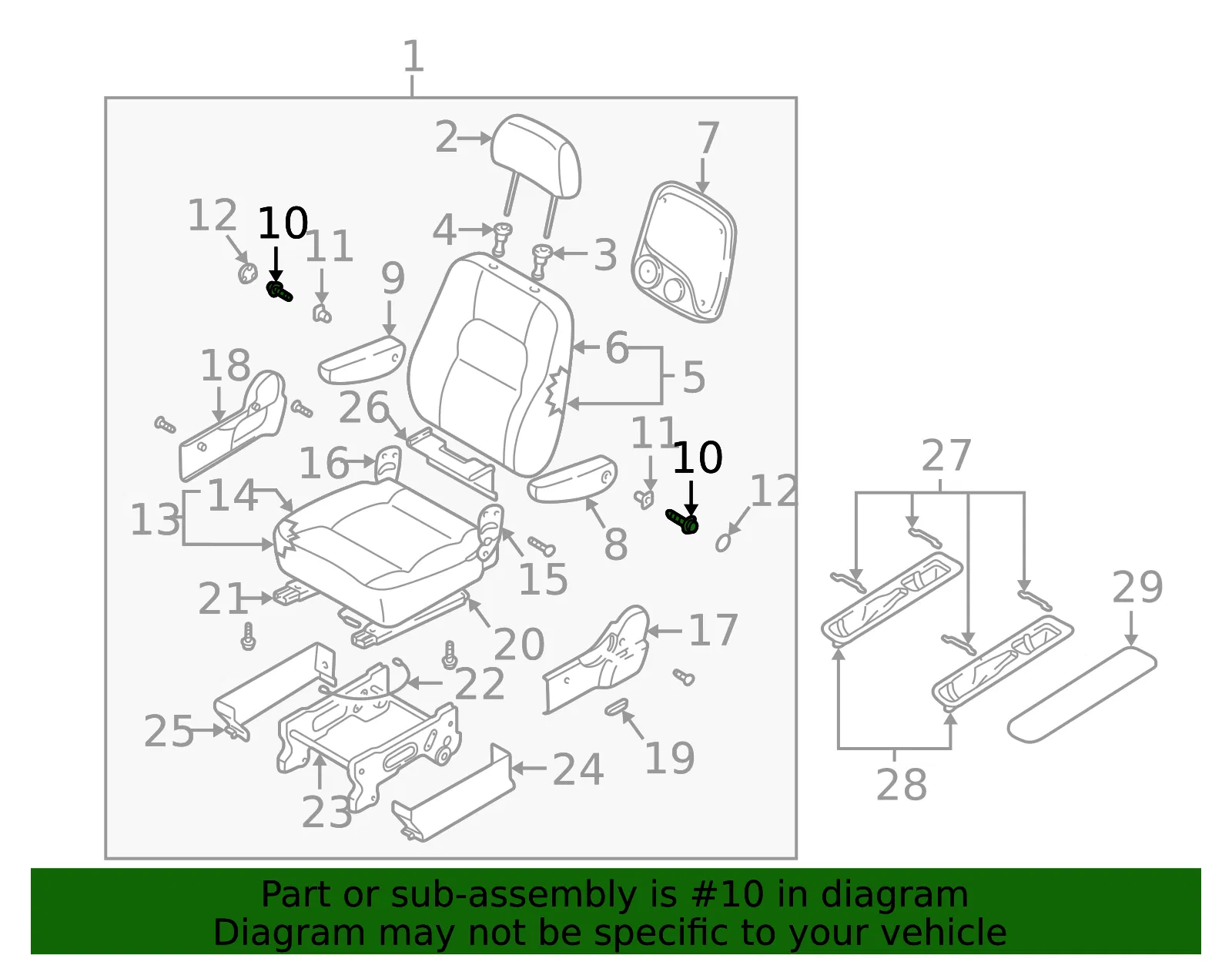 Armrest Bolt - Kia (0K72R-88397) - view 2