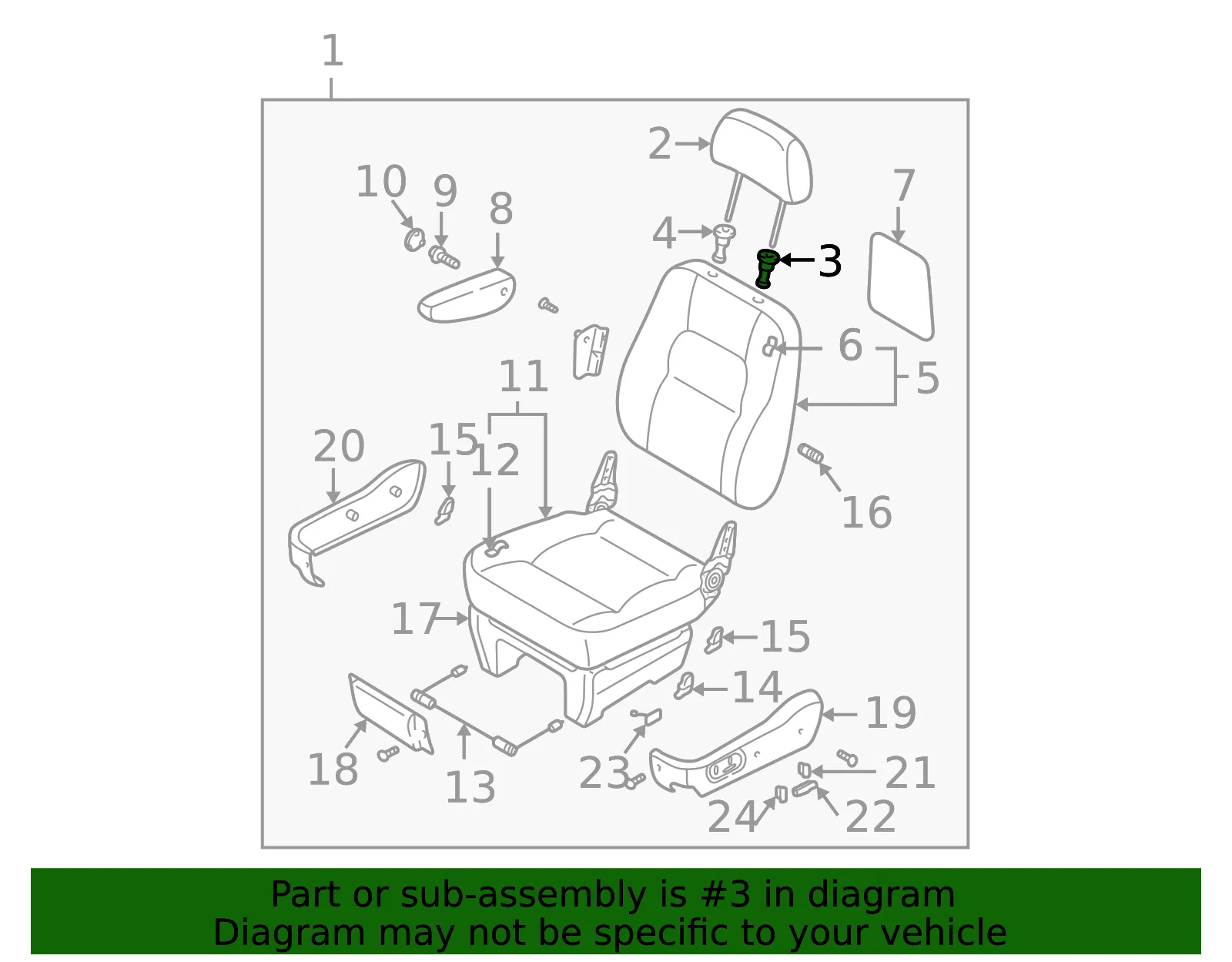 Headrest Guide - Kia (0K95A-88143CY) - view 2