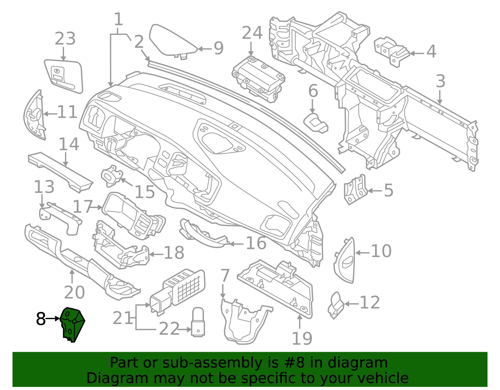 Instrument Panel Mounting Bracket - Volvo (1281693) - view 2