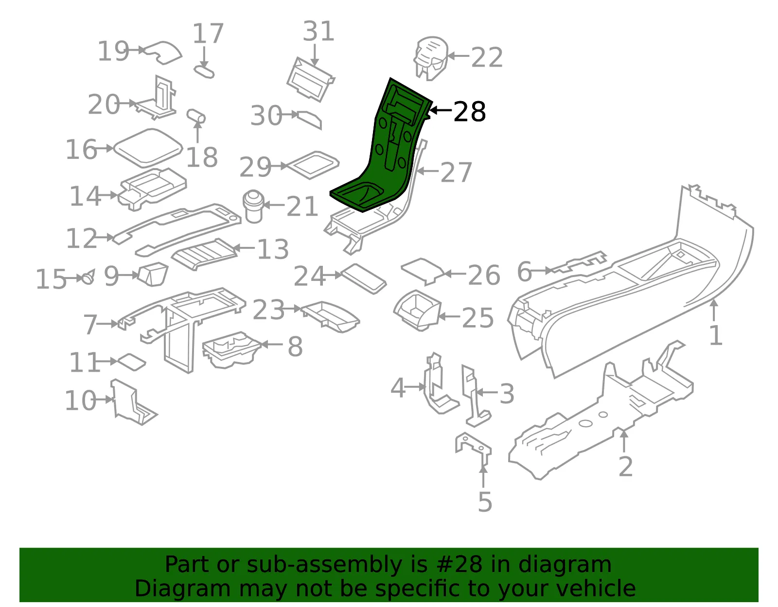 Console Trim Panel - Volvo (1281841) - view 4