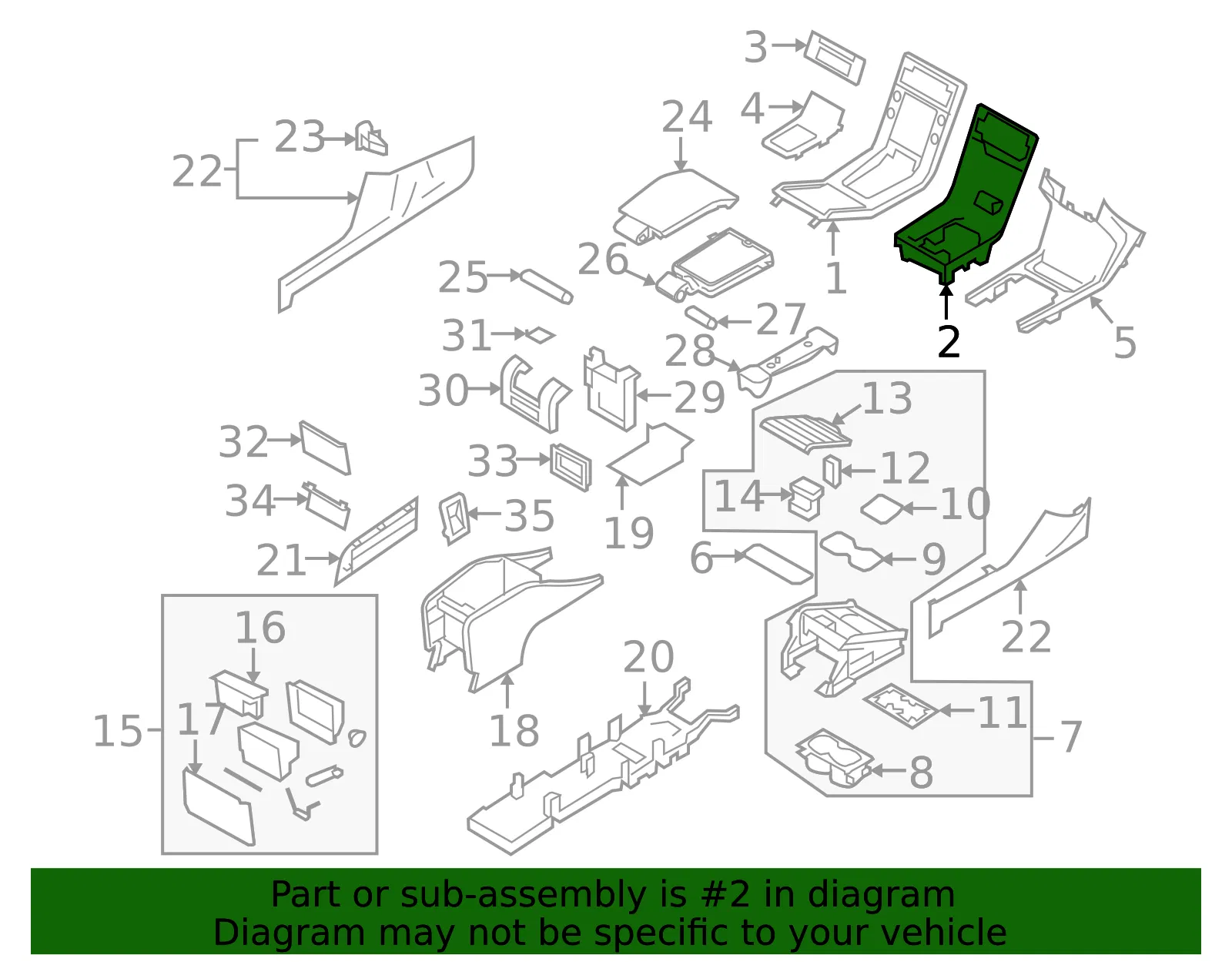 Console Trim Panel - Volvo (1284543) - view 2