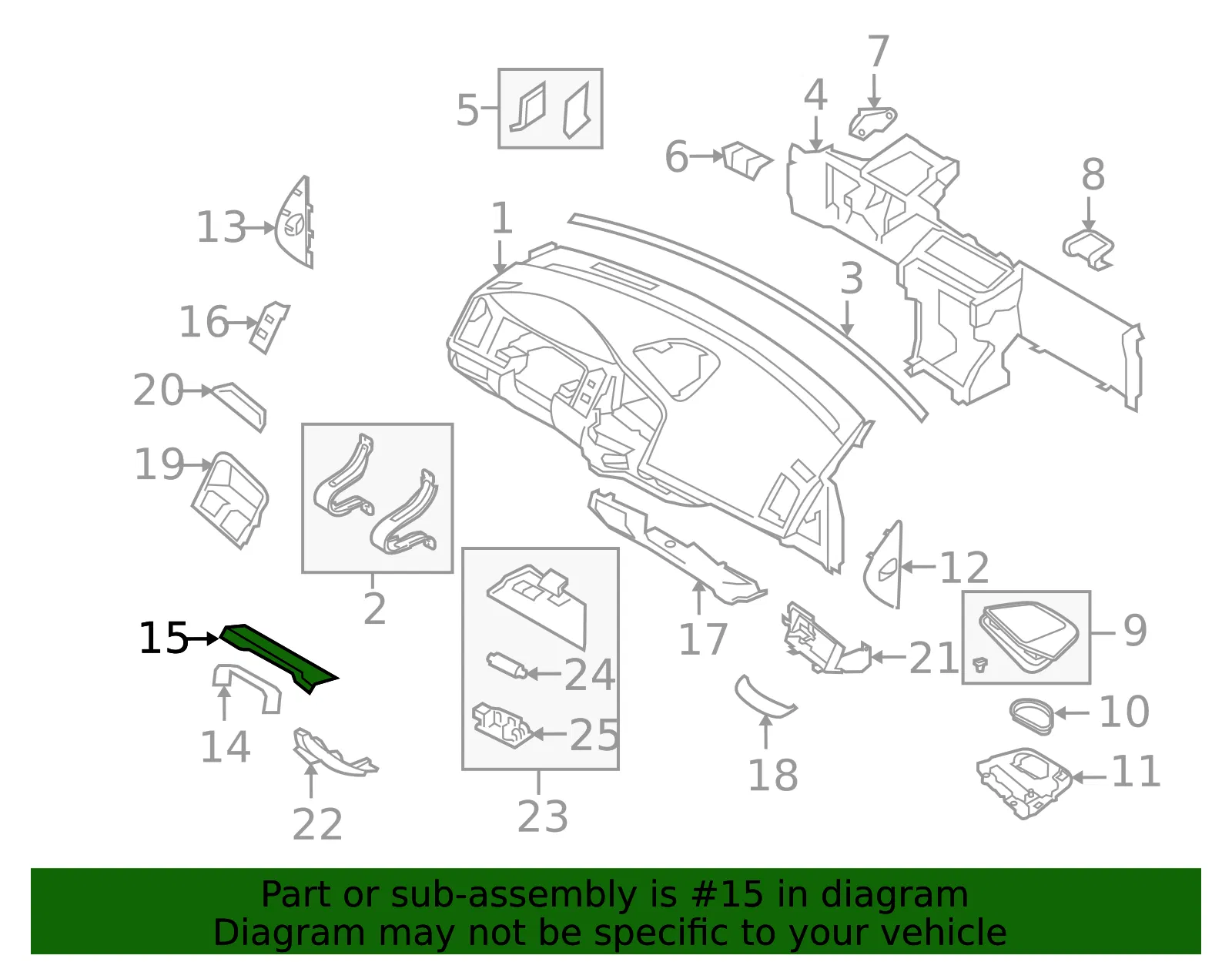 Instrument Panel Knee Bolster Bracket - Volvo (1284696) - view 2