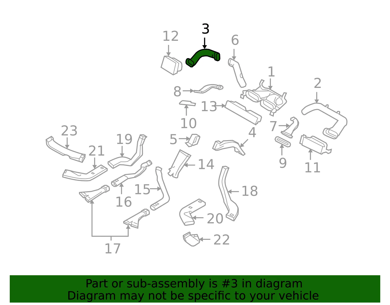 Instrument Panel Air Duct - Volvo (1286207) - view 2