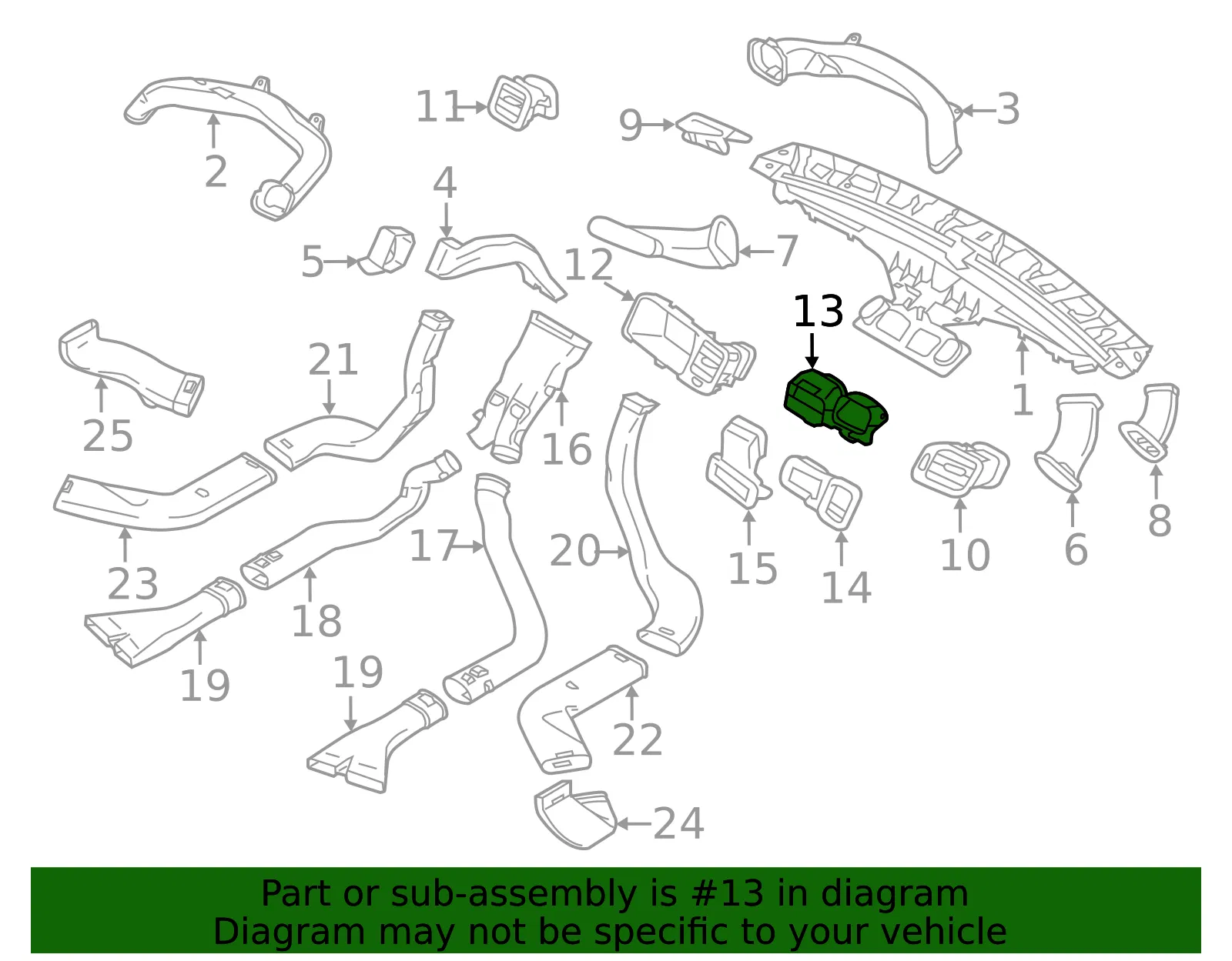 Instrument Panel Air Duct - Volvo (1302126) - view 2