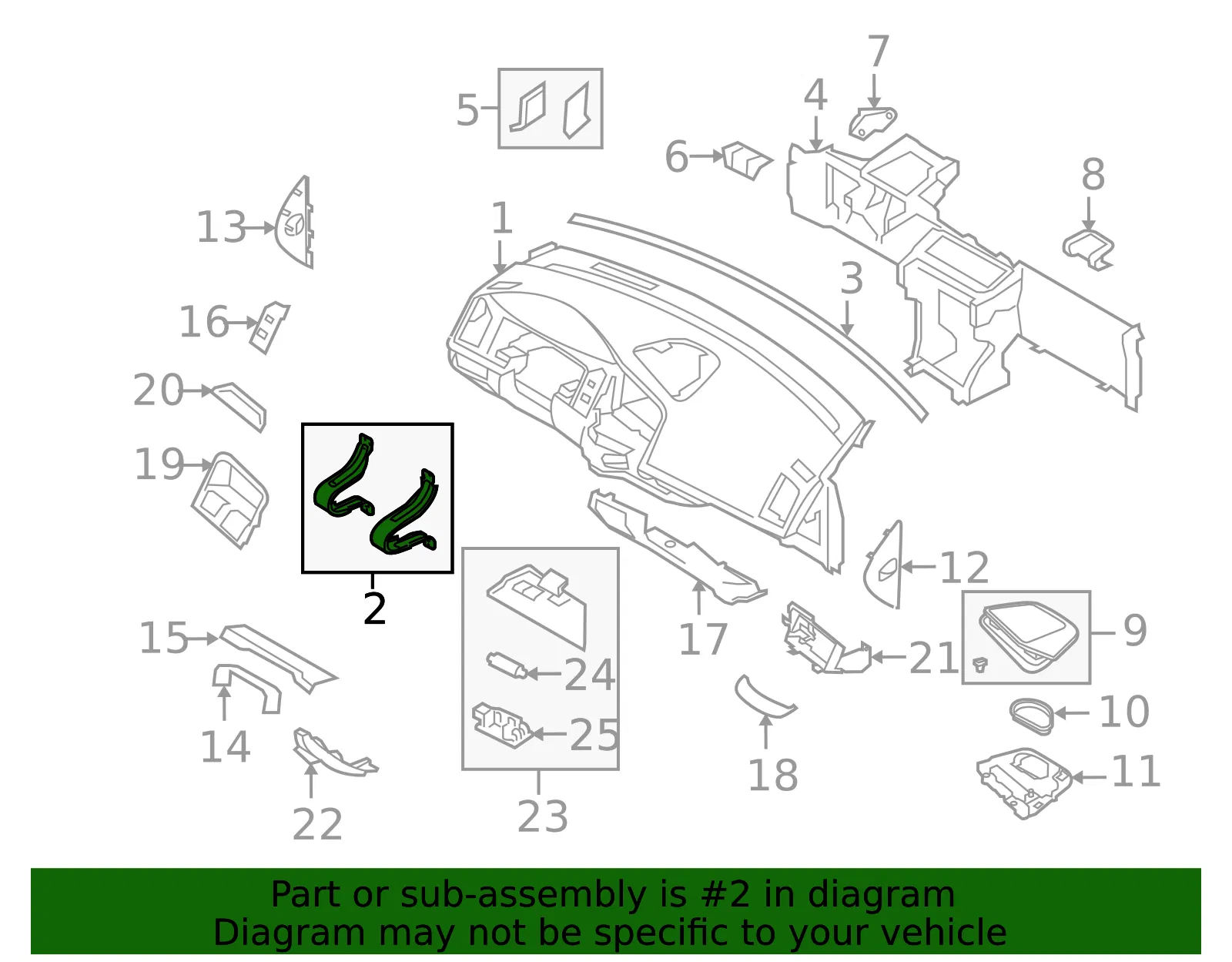 Instrument Panel Bracket - Driver's Side (LH) - Volvo (1303346) - view 2