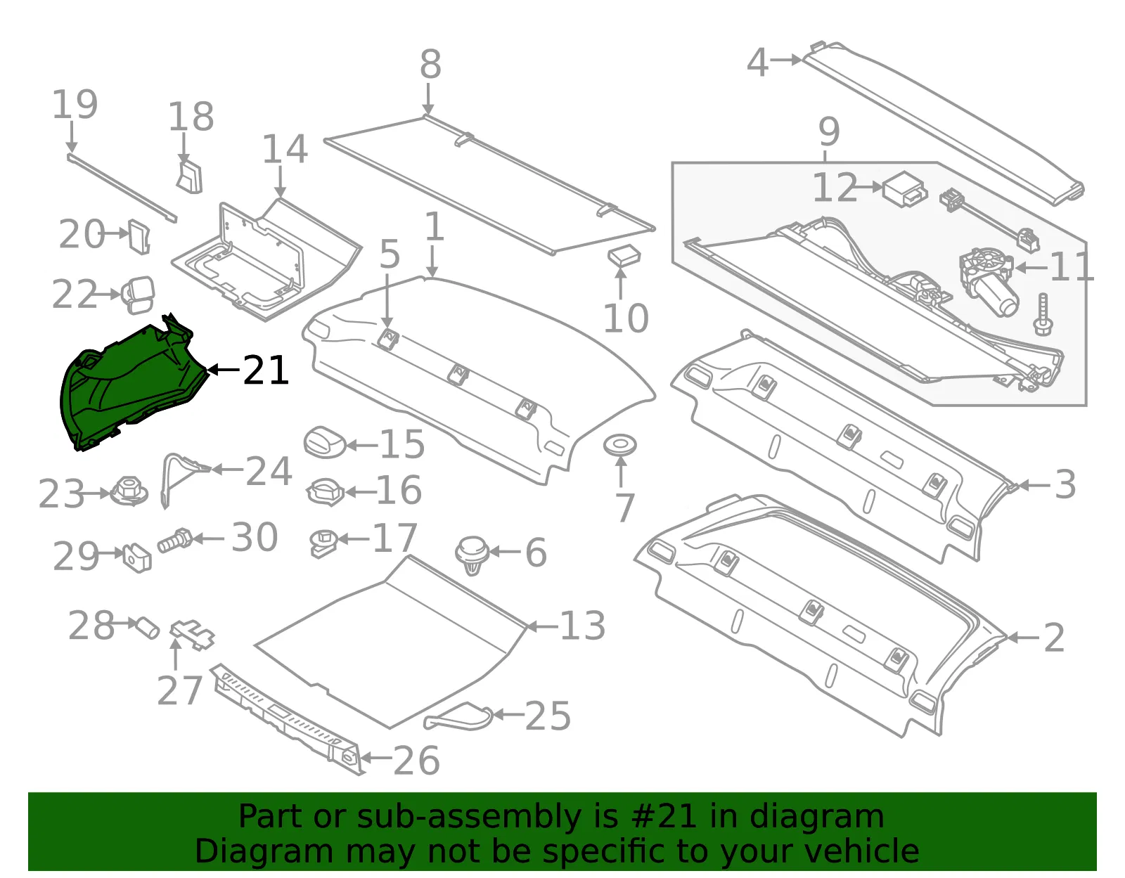 Trunk Trim Panel - Volvo (1319720) - view 2
