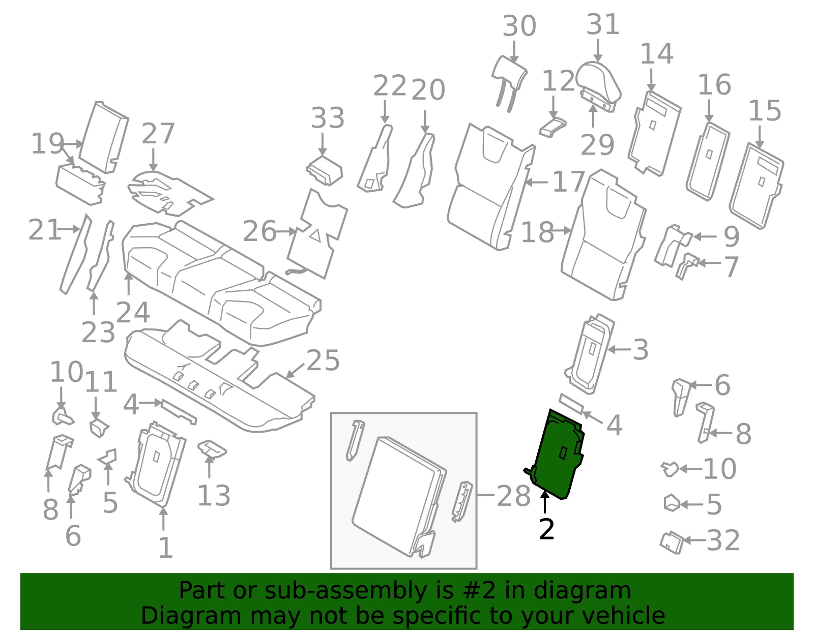 Seat Back Frame - Volvo (1319897) - view 2