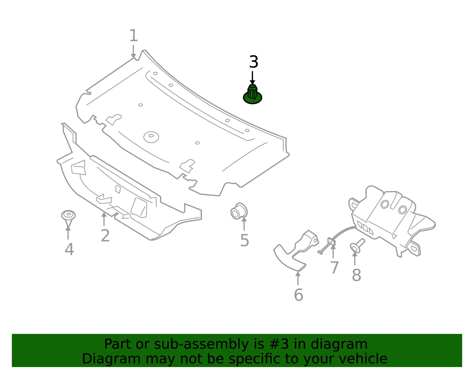 Trunk Lid Trim Clip - Volvo (1385344) - view 2