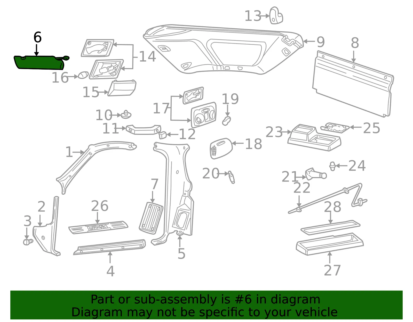 Sun-Visor - Passenger Side (RH) - Mazda (1F81-69-210) - view 2